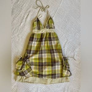 Billabong plaid halter sundress size S